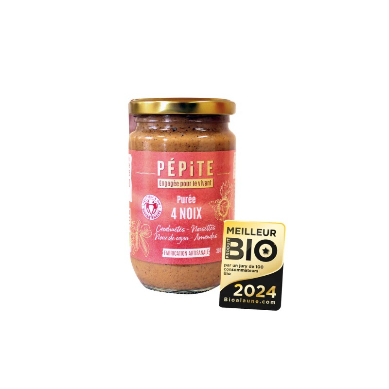 Puree de 4 noix 300g Pépite  dans votre magasin bio en ligne Etiketbio.eu