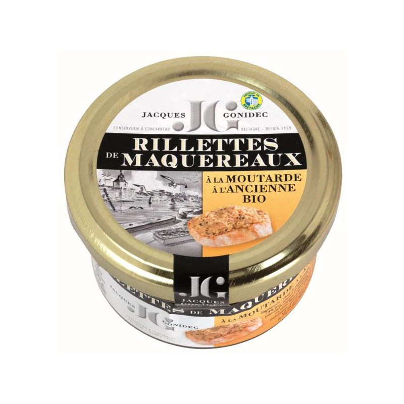 Rillettes maquereaux moutarde ancienne 90g   dans votre magasin bio en ligne Etiketbio.eu