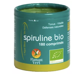 Spiruline des andes 180 comprimes Flamant Vert  dans votre magasin bio en ligne Etiketbio.eu