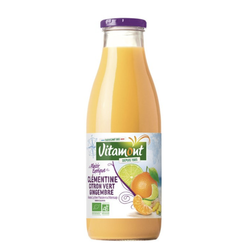 Jus clementine citron vert gingembre 75cl Vitamont dans votre magasin bio en ligne Etiketbio.eu Jus clementine citron vert gingembre 75cl Vitamont dans votre magasin bio en ligne Etiketbio.eu