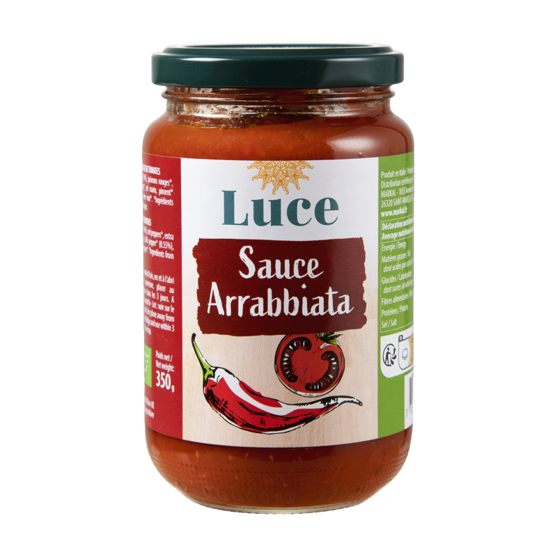 SAUCE ARRABIATA 350G LUCE dans votre magasin bio en ligne Etiketbio.eu SAUCE ARRABIATA 350G LUCE dans votre magasin bio en ligne Etiketbio.eu