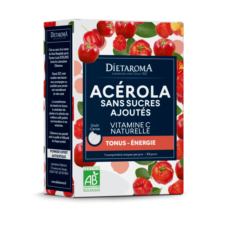 Acerola sans sucre 24 comp Dietaroma dans votre magasin bio en ligne Etiketbio.eu Acerola sans sucre 24 comp Dietaroma dans votre magasin bio en ligne Etiketbio.eu