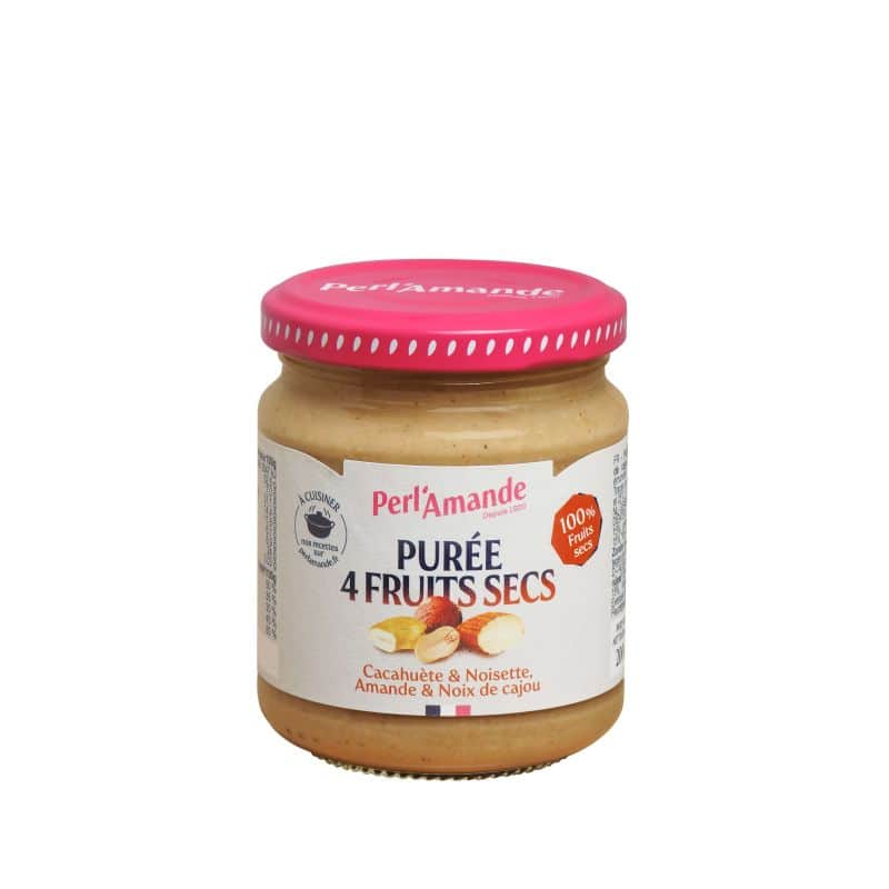 PUREE 4 FRUITS SECS (200G) PERLAMANDE Perlamande  dans votre magasin bio en ligne Etiketbio.eu
