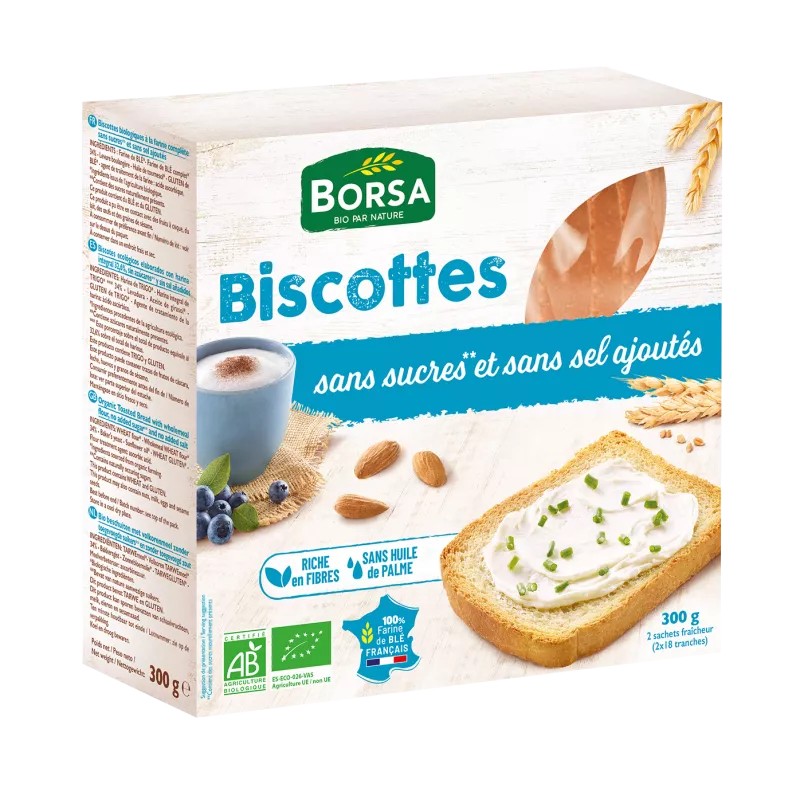 Biscotte sans sel 300gr Borsa dans votre magasin bio en ligne Etiketbio.eu Biscotte sans sel 300gr Borsa dans votre magasin bio en ligne Etiketbio.eu