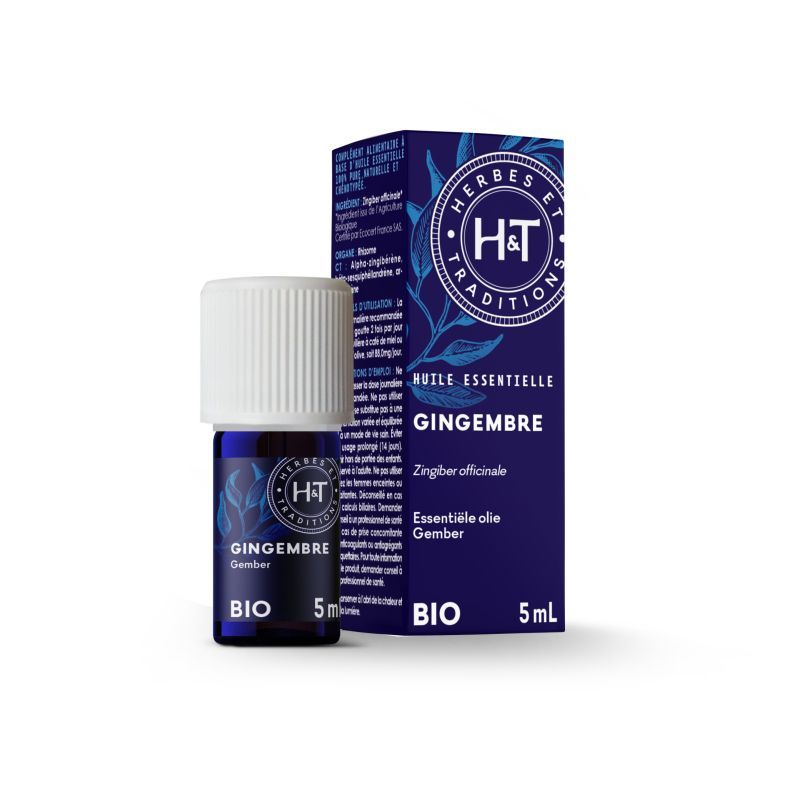 Huile essentielle gingembre 5ml Herbes et Traditions  dans votre magasin bio en ligne Etiketbio.eu