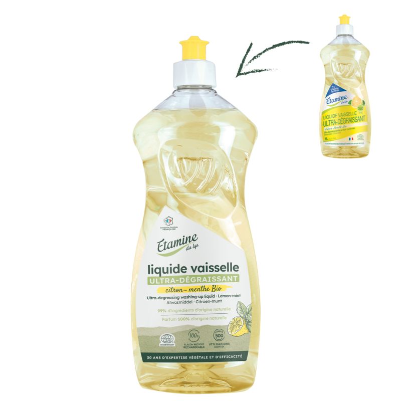 Liquide vaisselle ultra degraissant citron/menthe 1l Etamine du Lys  dans votre magasin bio en ligne Etiketbio.eu Liquide vaisselle ultra degraissant citron/menthe 1l Etamine du Lys  dans votre magasin bio en ligne Etiketbio.eu