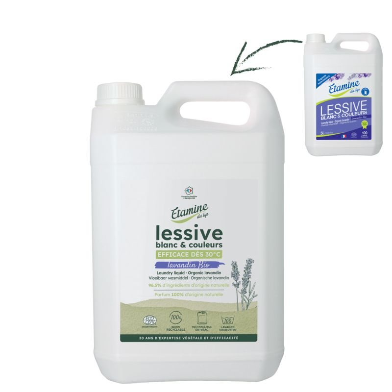 LESSIVE LIQUIDE LAVANDE 5L ETAMINE DU LYS dans votre magasin bio en ligne Etiketbio.eu LESSIVE LIQUIDE LAVANDE 5L ETAMINE DU LYS dans votre magasin bio en ligne Etiketbio.eu