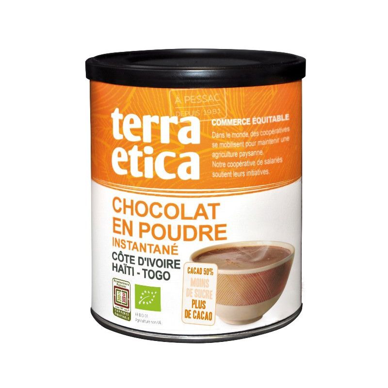 CHOCOLAT POUDRE 425GR TERRA ETICA dans votre magasin bio en ligne Etiketbio.eu CHOCOLAT POUDRE 425GR TERRA ETICA dans votre magasin bio en ligne Etiketbio.eu