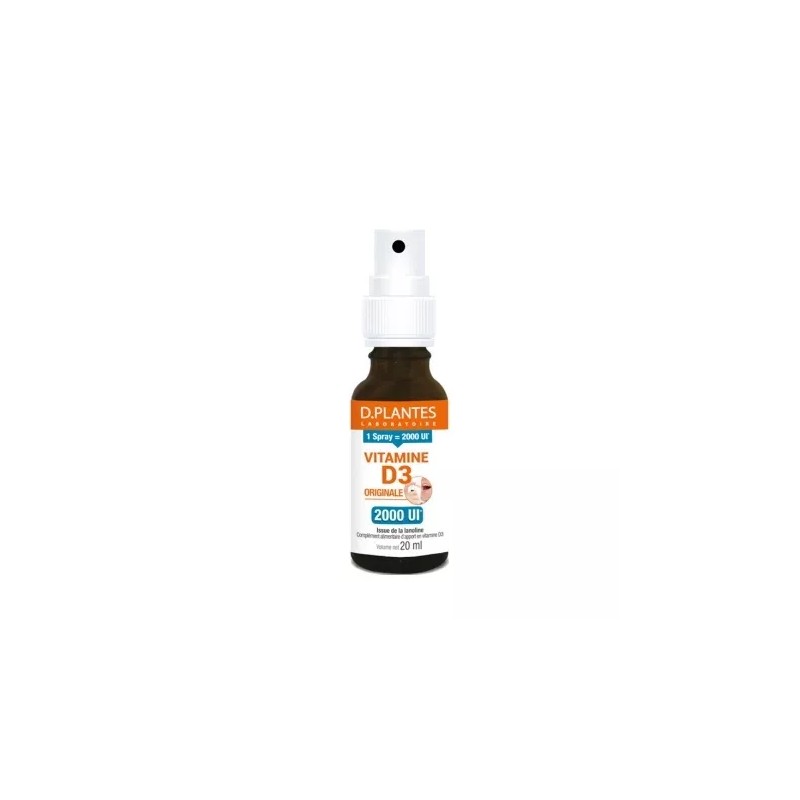 Vitamine d3 2000ui spray 20ml D.Plantes  dans votre magasin bio en ligne Etiketbio.eu