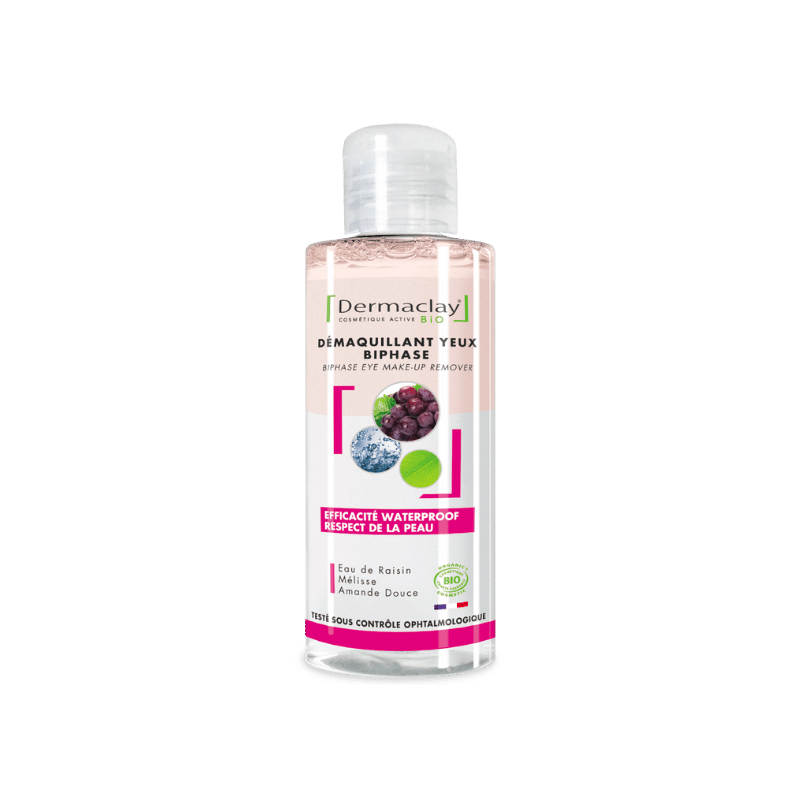 Démaquillant yeux biphase 150 ml Dermaclay dans votre magasin bio en ligne Etiketbio.eu Démaquillant yeux biphase 150 ml Dermaclay dans votre magasin bio en ligne Etiketbio.eu