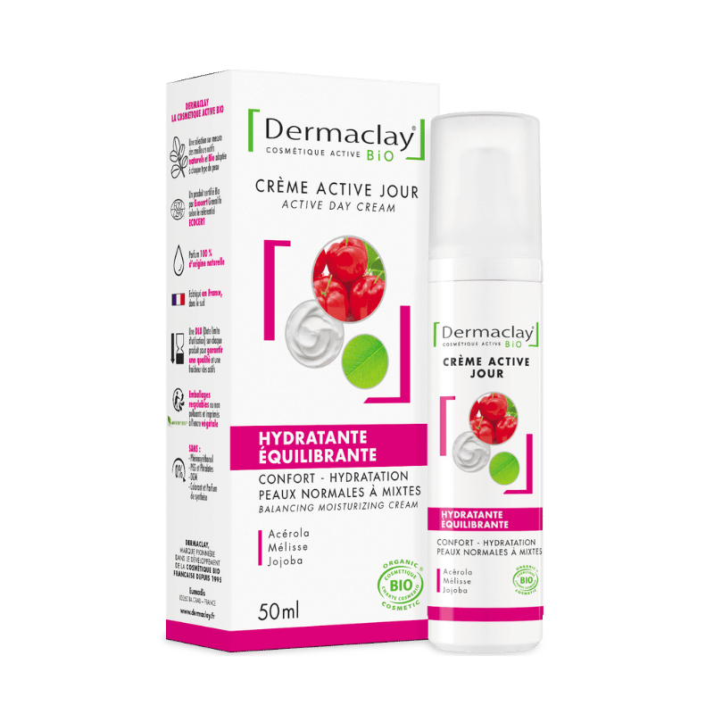 Crème jour hydratante équilibrante 50 ml Dermaclay dans votre magasin bio en ligne Etiketbio.eu Crème jour hydratante équilibrante 50 ml Dermaclay dans votre magasin bio en ligne Etiketbio.eu
