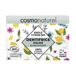 Dentifrice solide blanchissant argile citron 23g Cosmo Naturel  dans votre magasin bio en ligne Etiketbio.eu
