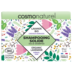 Shampooing solide cheveux normaux lavande bio 85g COSMONATUREL  dans votre magasin bio en ligne Etiketbio.eu