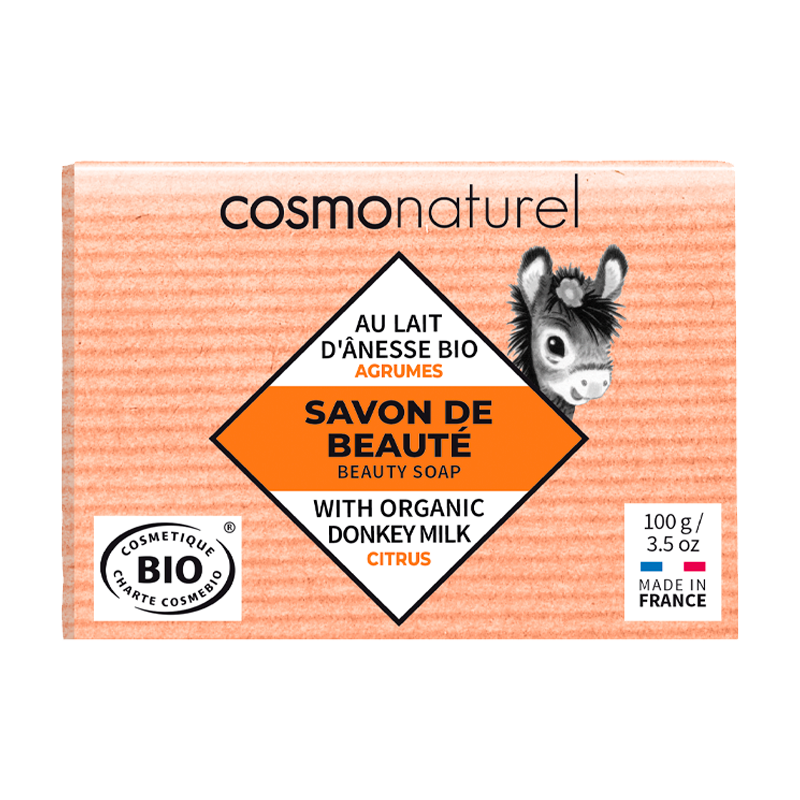 Savon lait anesse agrumes 100gr Cosmo Naturel  dans votre magasin bio en ligne Etiketbio.eu