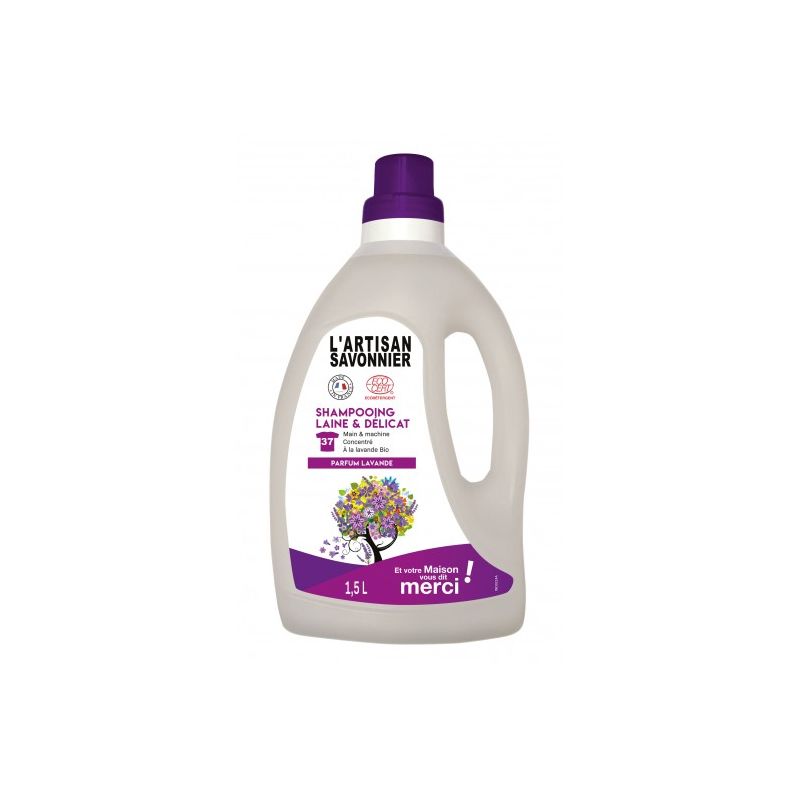 Shampooing laine & délicat 1,5l L'artisant savonnier dans votre magasin bio en ligne Etiketbio.eu Shampooing laine & délicat 1,5l L'artisant savonnier dans votre magasin bio en ligne Etiketbio.eu