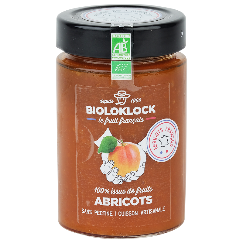 100% issus de fruits abricots 275g Biolo’Klock  dans votre magasin bio en ligne Etiketbio.eu
