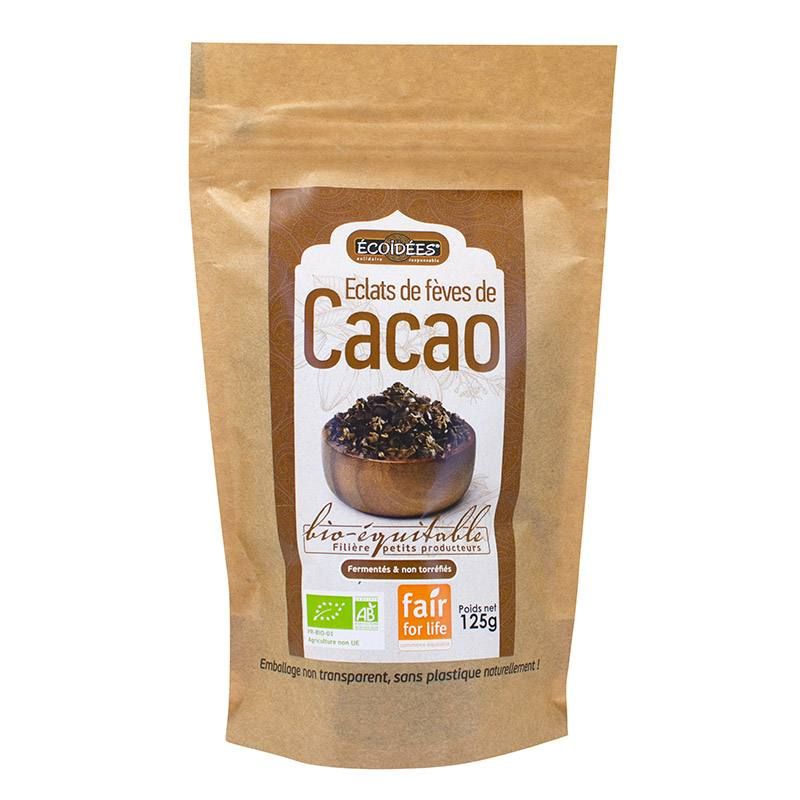 Eclats de feves de cacao 125g Ecoidées dans votre magasin bio en ligne Etiketbio.eu Eclats de feves de cacao 125g Ecoidées dans votre magasin bio en ligne Etiketbio.eu