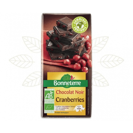 CHOCOLAT NOIR CRANBERRIES 100G CHOCOLAT NOIR CRANBERRIES 100G