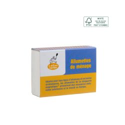 4 BOITES 100 ALLUMETTES ECODIS  dans votre magasin bio en ligne Etiketbio.eu