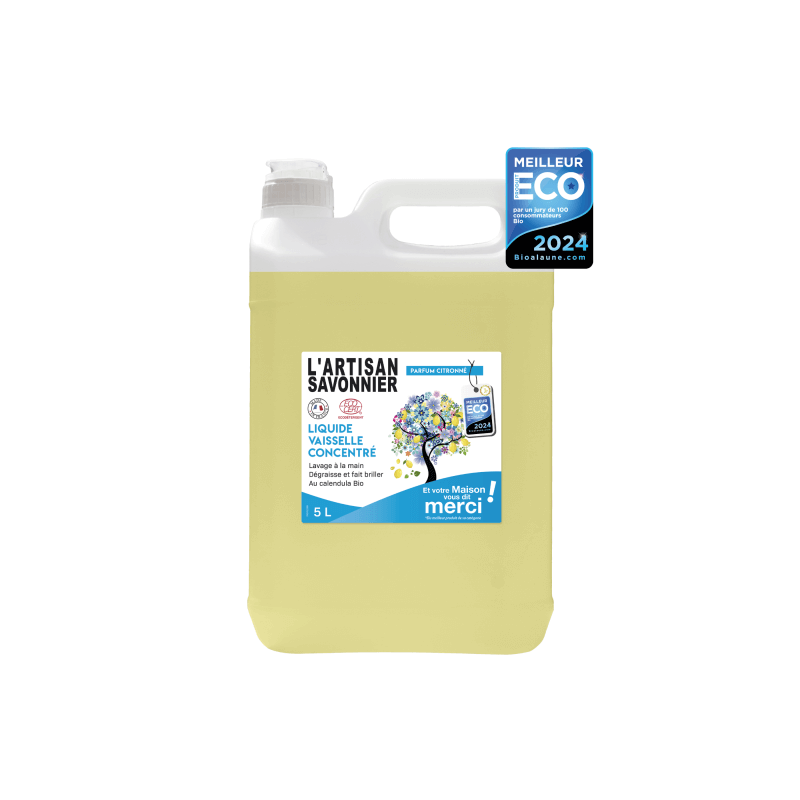 Liquide vaisselle parfum citronné 5l L'artisant savonnier  dans votre magasin bio en ligne Etiketbio.eu