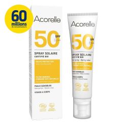 Spray solaire spf50 100ml Acorelle dans votre magasin bio en ligne Etiketbio.eu