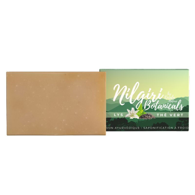 Savon Nilgiri® Thé Vert & Lys 115g KERALA NATURE  dans votre magasin bio en ligne Etiketbio.eu