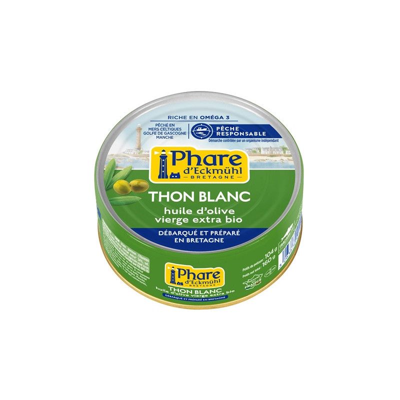Thon blanc huile d'olive 160 g Phare d’Eckmühl dans votre magasin bio en ligne Etiketbio.eu Thon blanc huile d'olive 160 g Phare d’Eckmühl dans votre magasin bio en ligne Etiketbio.eu