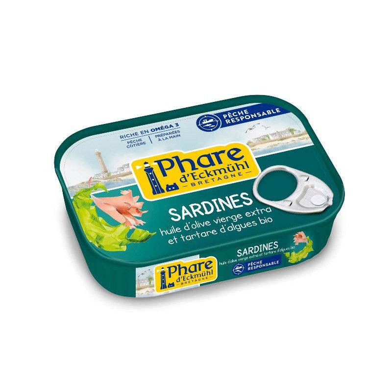 Sardines au tartare d'algues bio 135g Phare d’Eckmühl  dans votre magasin bio en ligne Etiketbio.eu