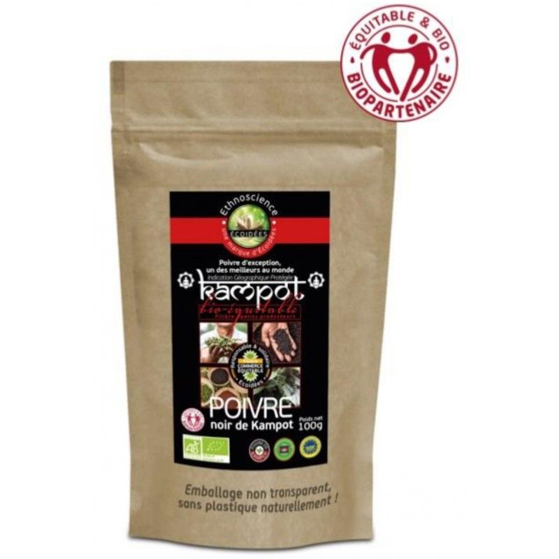 Poivre noir de kampot 100g Ecoidées  dans votre magasin bio en ligne Etiketbio.eu