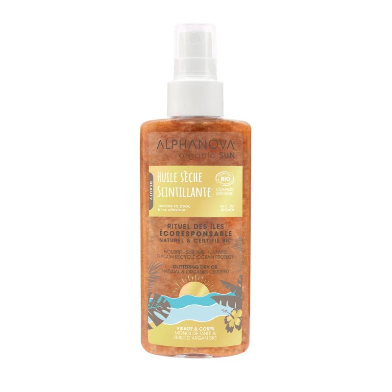 Huile sèche scintillante bio 100ml Alphanova  dans votre magasin bio en ligne Etiketbio.eu