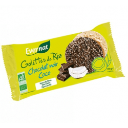 GALETTES DE RIZ CHOCOLAT NOIR COCO 100G EVERNAT  dans votre magasin bio en ligne Etiketbio.eu