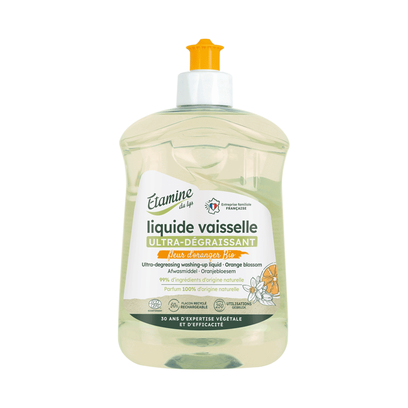 Liquide vaissele ultra degraissant fleur d'oranger 1l Etamine du Lys dans votre magasin bio en ligne Etiketbio.eu Liquide vaissele ultra degraissant fleur d'oranger 1l Etamine du Lys dans votre magasin bio en ligne Etiketbio.eu