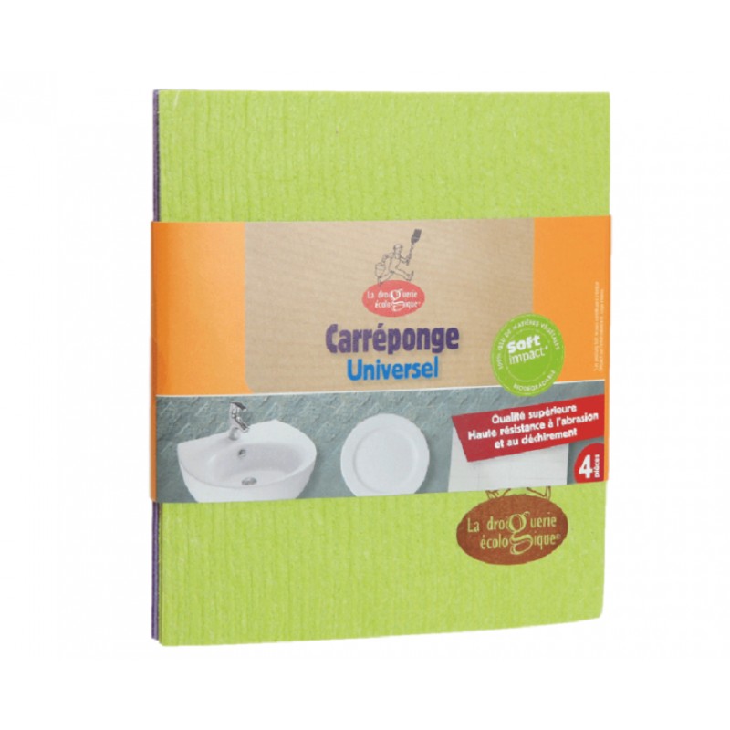 Carres eponge x4 La Droguerie Écologique  dans votre magasin bio en ligne Etiketbio.eu