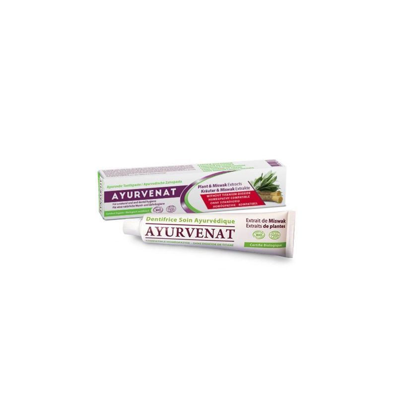 Dentfrice ayurvedique au miswak 75ml dans votre magasin bio en ligne Etiketbio.eu Dentfrice ayurvedique au miswak 75ml dans votre magasin bio en ligne Etiketbio.eu