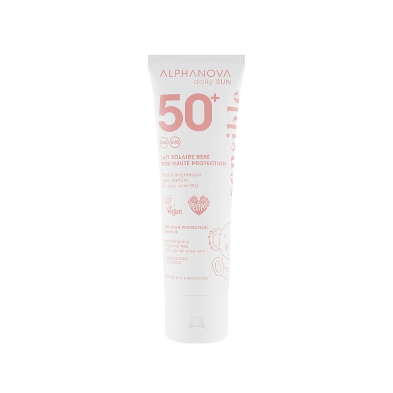 Lait solaire bebe spf50+ daily sun - sensible 50ml Alphanova dans votre magasin bio en ligne Etiketbio.eu Lait solaire bebe spf50+ daily sun - sensible 50ml Alphanova dans votre magasin bio en ligne Etiketbio.eu