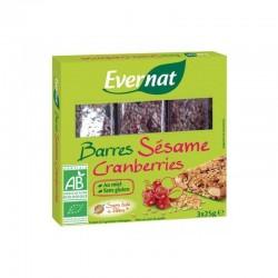 BARRES SESAME CRANBERRIES 75G | EVERNAT | Acheter sur EtiketBio.eu