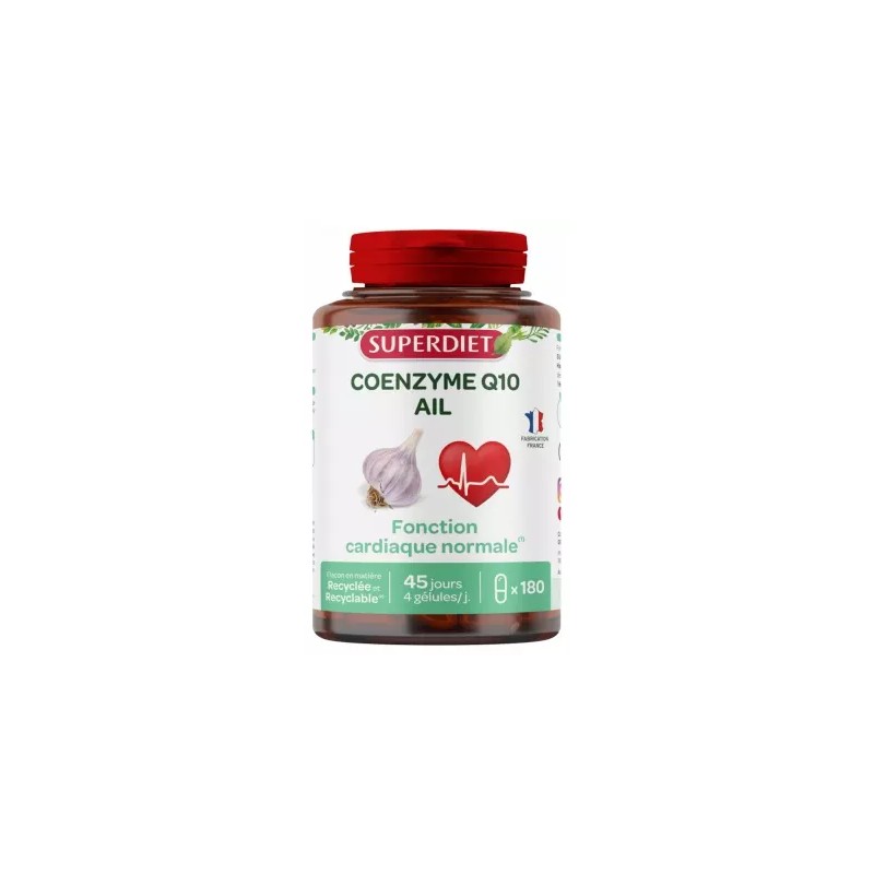 Coenzyme q10 + ail 180gel Super Diet  dans votre magasin bio en ligne Etiketbio.eu