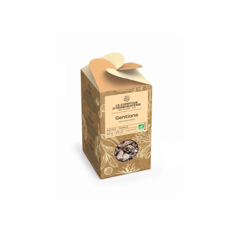 Gentiane bio racine france 50g Le Comptoir d'Herboristerie  dans votre magasin bio en ligne Etiketbio.eu