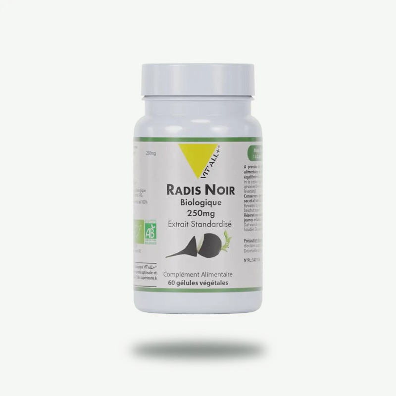 Radis noir bio* 250mg extrait standardisé Vit'all + dans votre magasin bio en ligne Etiketbio.eu Radis noir bio* 250mg extrait standardisé Vit'all + dans votre magasin bio en ligne Etiketbio.eu