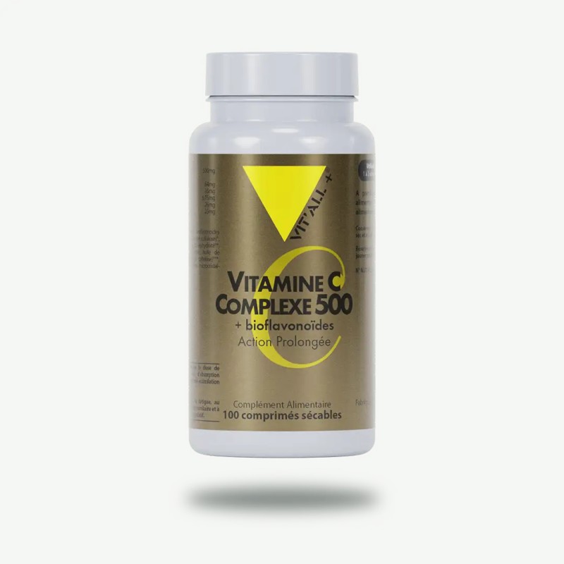 Vitamine c 500 action prolongée + bioflavonoïdes 100 cps Vit'all +  dans votre magasin bio en ligne Etiketbio.eu