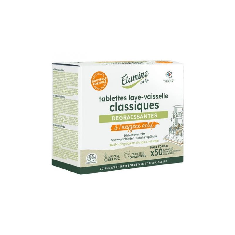 Tablettes lave-vaisselle classique x50 Etamine du Lys  dans votre magasin bio en ligne Etiketbio.eu