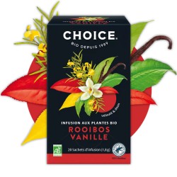 INFUSION ROOIBOS VANILLE 17 sachets CHOICE  dans votre magasin bio en ligne Etiketbio.eu
