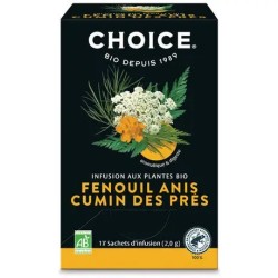 INFUSION FENOUIL ANIS CUMIN 17 sachets CHOICE  dans votre magasin bio en ligne Etiketbio.eu