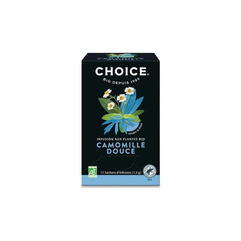 INFUSION CAMOMILLE DOUCE 17 sachets CHOICE dans votre magasin bio en ligne Etiketbio.eu INFUSION CAMOMILLE DOUCE 17 sachets CHOICE dans votre magasin bio en ligne Etiketbio.eu