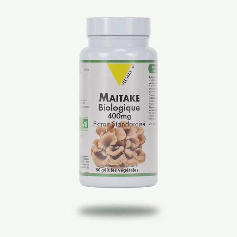 MAITAKE BIO* 400 mg Extrait Standardisé VITALL + dans votre magasin bio en ligne Etiketbio.eu MAITAKE BIO* 400 mg Extrait Standardisé VITALL + dans votre magasin bio en ligne Etiketbio.eu