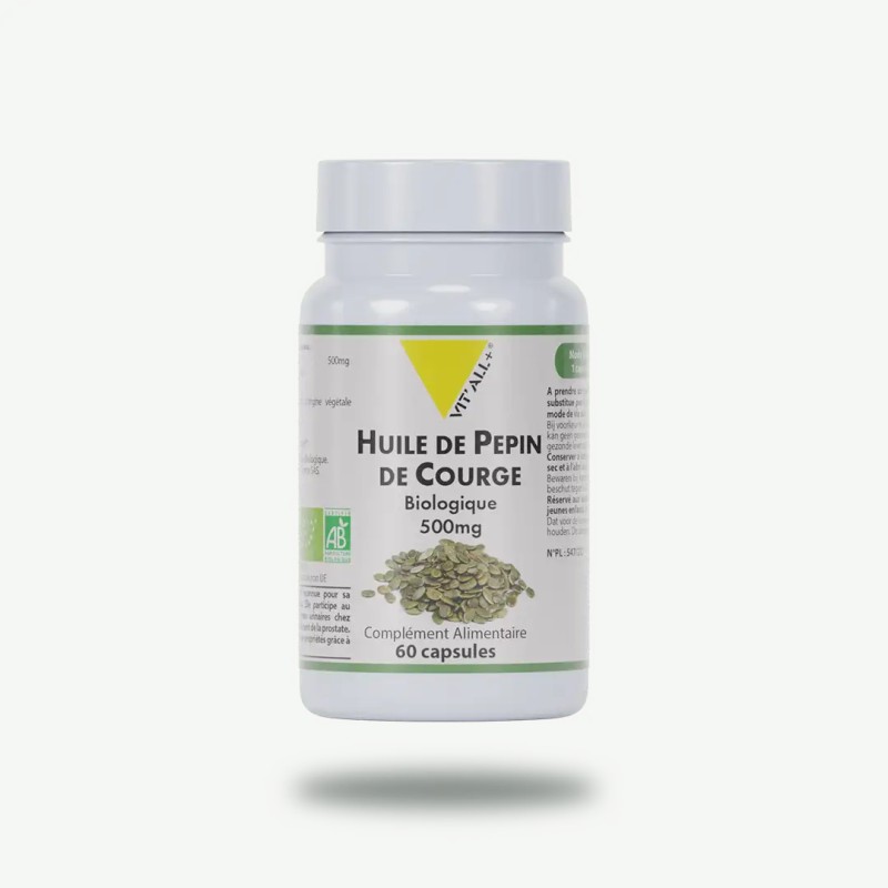 Huile de pepin de courge bio* 500mg Vit'all +  dans votre magasin bio en ligne Etiketbio.eu