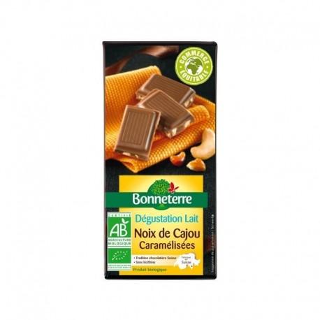 CHOCOLAT LAIT NOIX DE CAJOU CARAMELISEES 85G CHOCOLAT LAIT NOIX DE CAJOU CARAMELISEES 85G