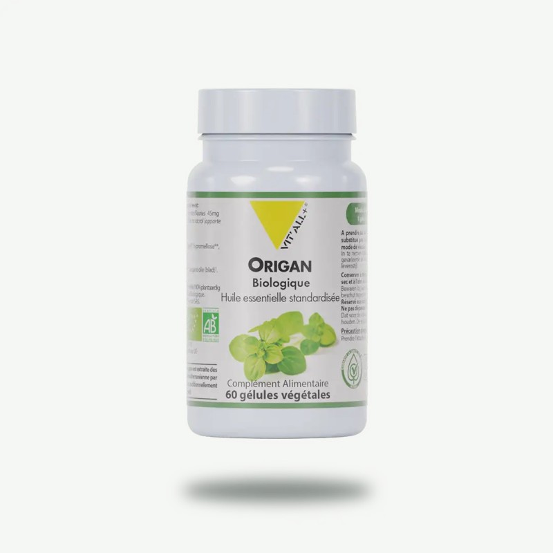 Huile d'origan bio* 45mg Vit'all + dans votre magasin bio en ligne Etiketbio.eu Huile d'origan bio* 45mg Vit'all + dans votre magasin bio en ligne Etiketbio.eu