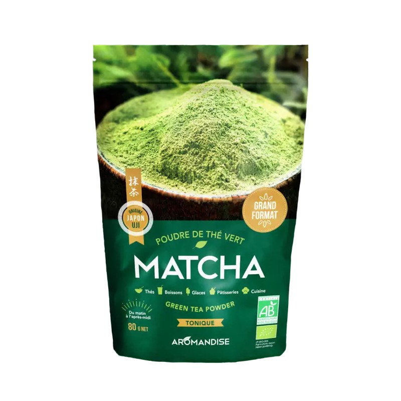 The vert matcha 80gr Aromandise dans votre magasin bio en ligne Etiketbio.eu The vert matcha 80gr Aromandise dans votre magasin bio en ligne Etiketbio.eu