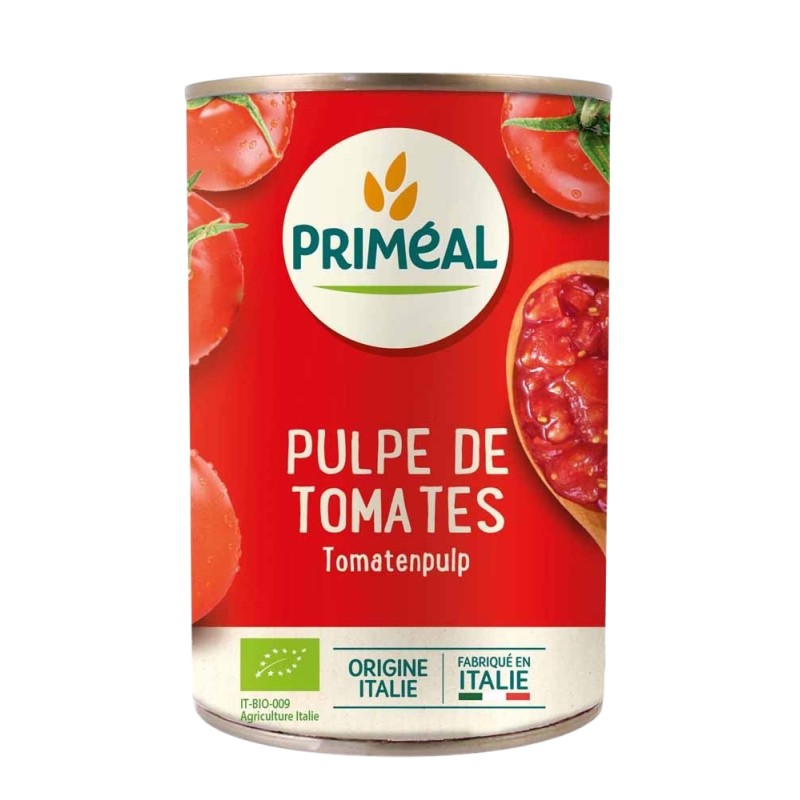 Pulpe de tomates 400gr Priméal  dans votre magasin bio en ligne Etiketbio.eu